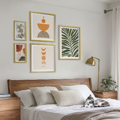 Billedsæt over sofa Plantemønstre boho former