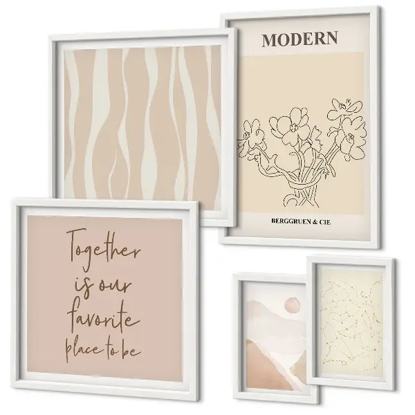 Billedkomposition til væg moderne minimalistisk stil