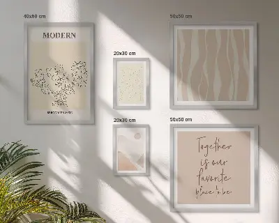 Billedkomposition til væg moderne minimalistisk stil