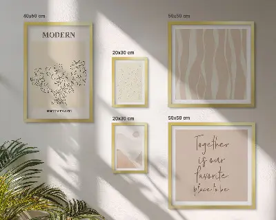Billedkomposition til væg moderne minimalistisk stil