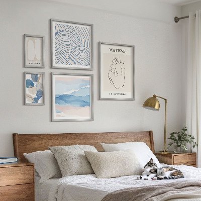 Billedsæt over sofa Stilfuld abstrakt naturgrafik