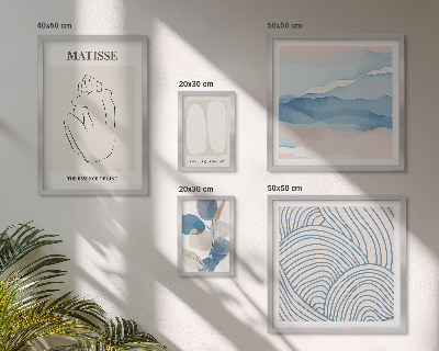 Billedsæt over sofa Stilfuld abstrakt naturgrafik