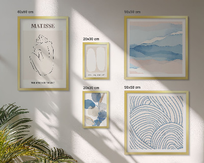 Billedsæt over sofa Stilfuld abstrakt naturgrafik