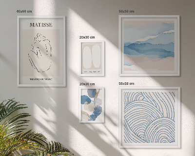 Billedsæt over sofa Stilfuld abstrakt naturgrafik