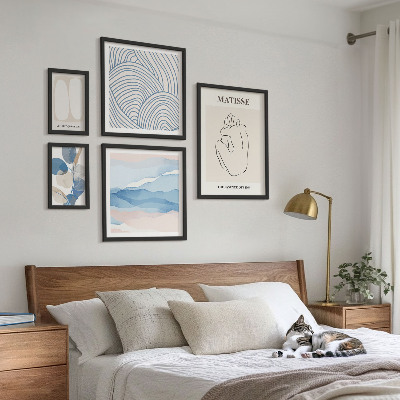 Billedsæt over sofa Stilfuld abstrakt naturgrafik