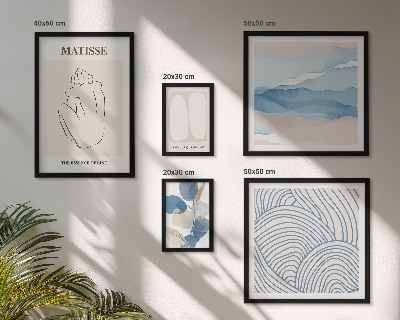 Billedsæt over sofa Stilfuld abstrakt naturgrafik