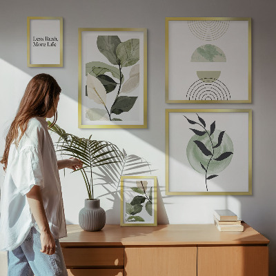Billedkomposition til væg Stilfuld grafik til planteinteriør