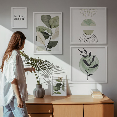 Billedkomposition til væg Stilfuld grafik til planteinteriør