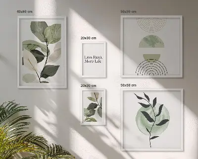 Billedkomposition til væg stilfuld grafik med planteindretning