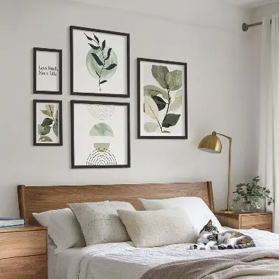 Billedkomposition til væg stilfuld grafik med planteindretning