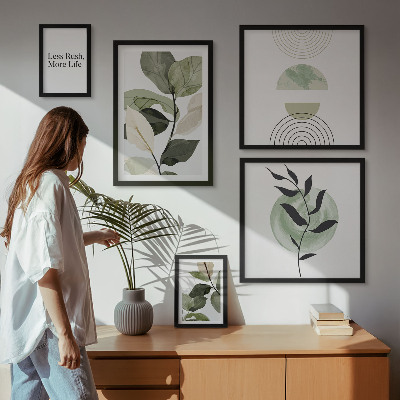 Billedkomposition til væg Stilfuld grafik til planteinteriør