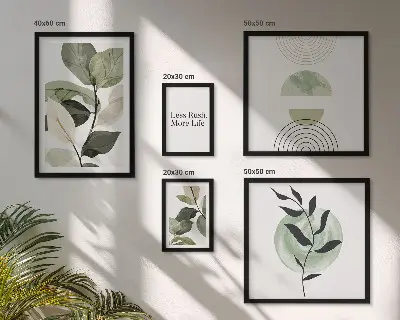 Billedkomposition til væg stilfuld grafik med planteindretning