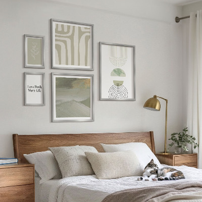 Billedsæt over sofa Stilfuld pastel naturgrafik