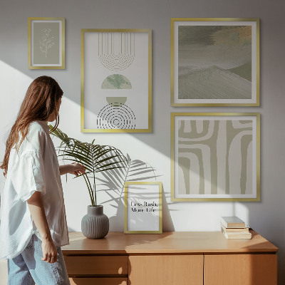 Billedsæt over sofa Stilfuld pastel naturgrafik