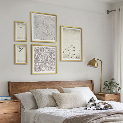 Billedsæt over sofa Minimalistisk fuglemaleri