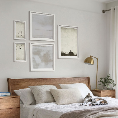 Billedsæt over sofa Minimalistiske fugle i flugt