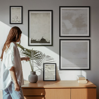 Billedsæt over sofa Minimalistiske fugle i flugt