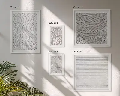 Vægkunst med sandmønstre strukturer og geometri