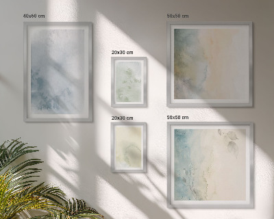 Billedsæt over sofa Pastel akvareller på lærred