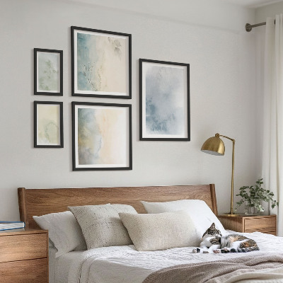 Billedsæt over sofa Pastel akvareller på lærred