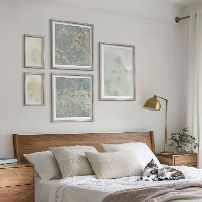 Billedsæt over sofa med pastel akvarelmaling teksturer