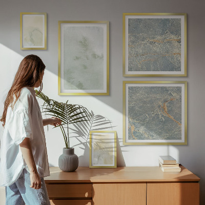 Billedsæt over sofa Pastel akvarelmaling teksturer