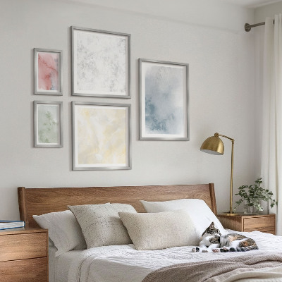 Billedsæt over sofa Pastel akvareller på lærred
