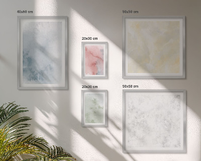 Billedsæt over sofa Pastel akvareller på lærred