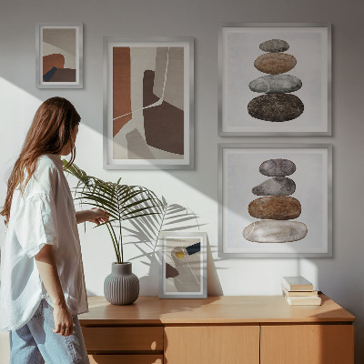 Billedsæt over sofa Abstrakt boho ny kunst