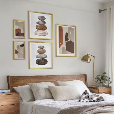 Billedsæt over sofa Abstrakt boho ny kunst