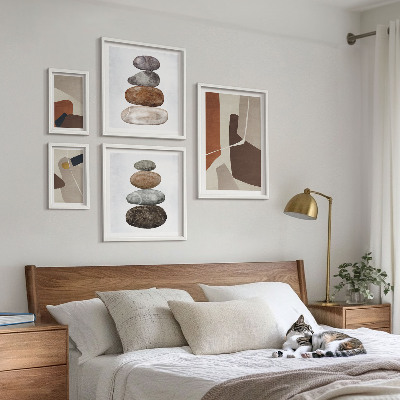 Billedsæt over sofa Abstrakt boho ny kunst