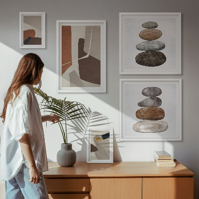 Billedsæt over sofa Abstrakt boho ny kunst