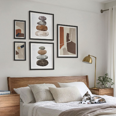 Billedsæt over sofa Abstrakt boho ny kunst