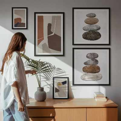 Billedsæt over sofa Abstrakt boho ny kunst
