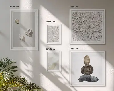 Billedsæt over sofa moderne maleri med sandstensmotiv