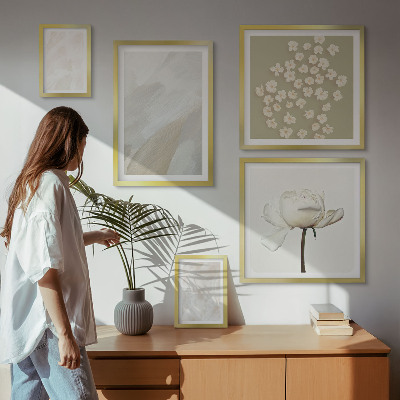 Billedkomposition til væg Blomster, moderigtige boho teksturer