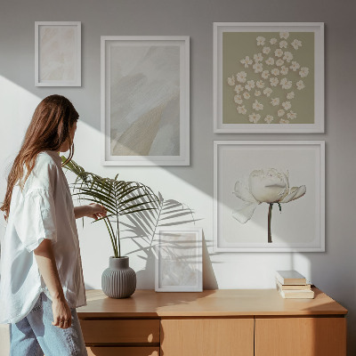 Billedkomposition til væg Blomster, moderigtige boho teksturer