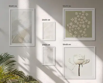 Billedkomposition til væg blomster med moderigtige boho-teksturer