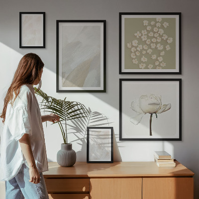 Billedkomposition til væg Blomster, moderigtige boho teksturer