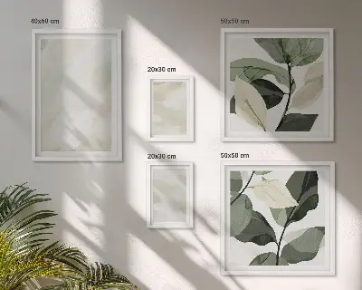 Abstrakt boho maleri billedsæt til over sofaen