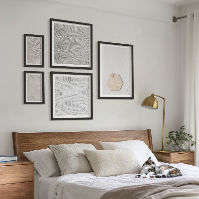 Billedsæt over sofa Lyse boho sandteksturer