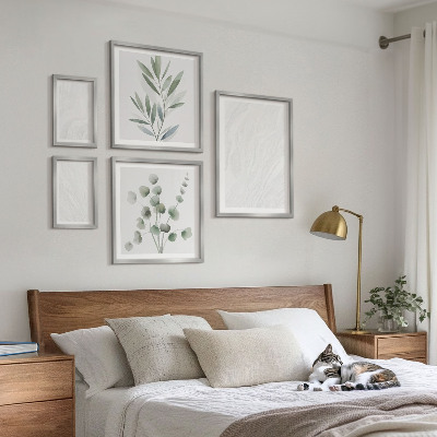 Billedsæt over sofa Elegant marmor kviststruktur