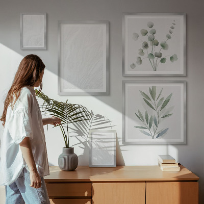 Billedsæt over sofa Elegant marmor kviststruktur