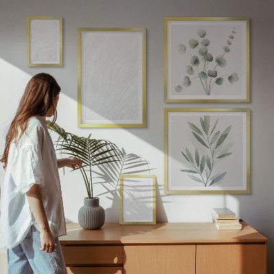 Billedsæt over sofa Elegant marmor kviststruktur