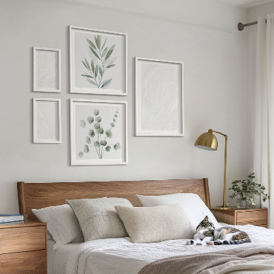 Billedsæt over sofa Elegant marmor kviststruktur