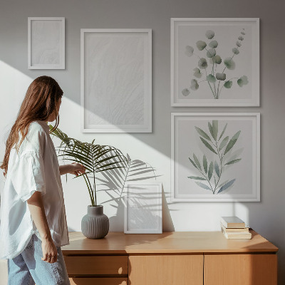 Billedsæt over sofa Elegant marmor kviststruktur