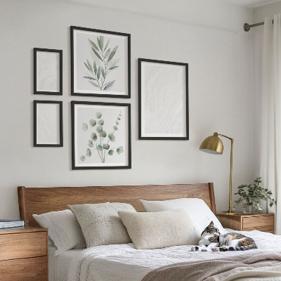Billedsæt over sofa Elegant marmor kviststruktur