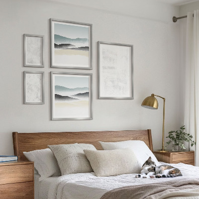 Billedsæt over sofa Hvide pletter abstrakt baggrund