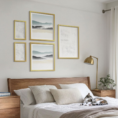 Billedsæt over sofa Hvide pletter abstrakt baggrund