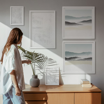 Billedsæt over sofa Hvide pletter abstrakt baggrund